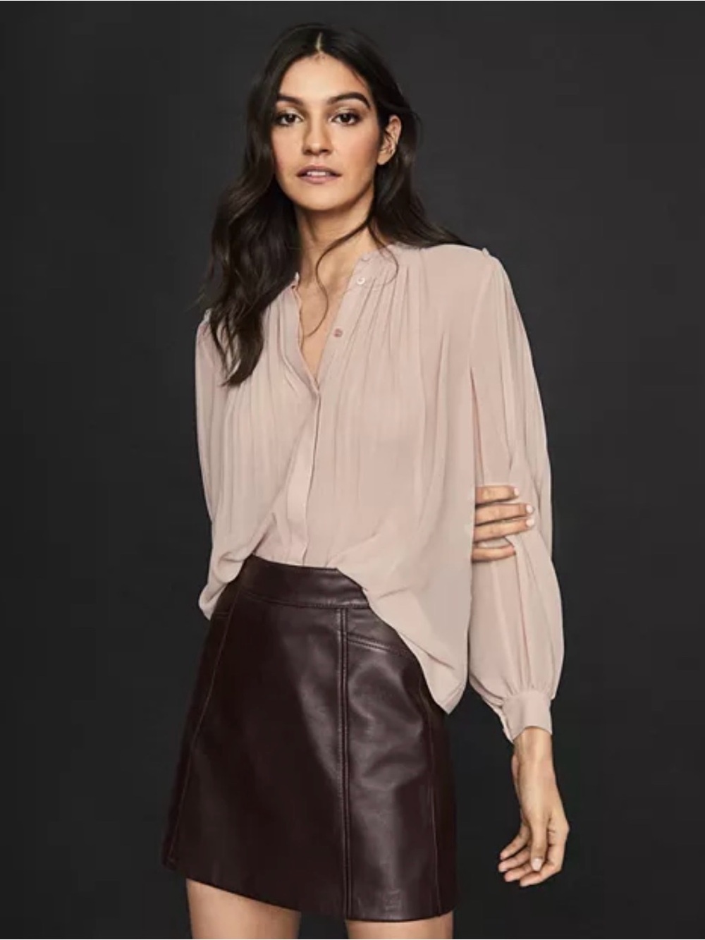 REISS Handen Pleated Blouse UK 10 / US 6 $239 - Picture 2 of 9